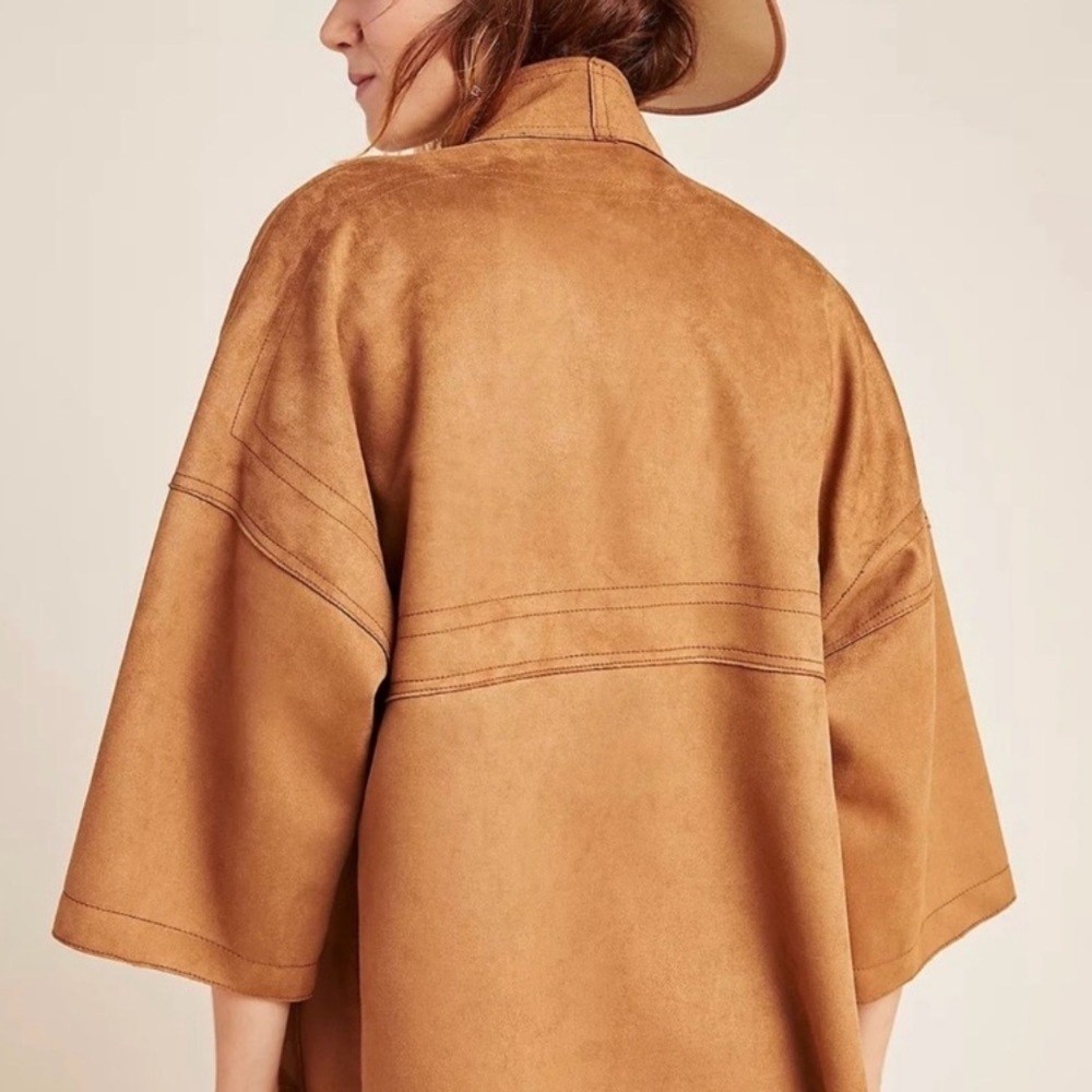 Anthropologie Scarlett Sueded Kimono Jacket NWT Bronze Brown - Picture 3 of 11